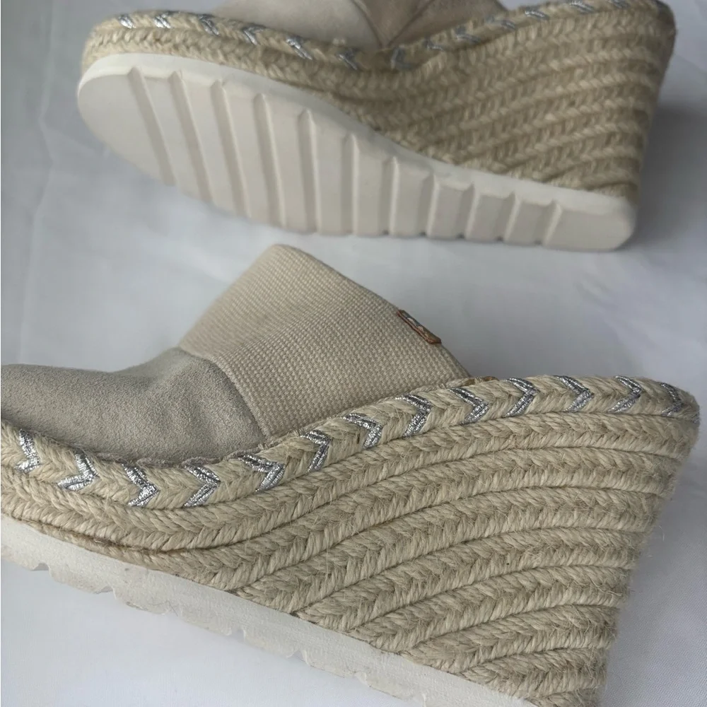 TOMS Women's Cream Espadrille Slides